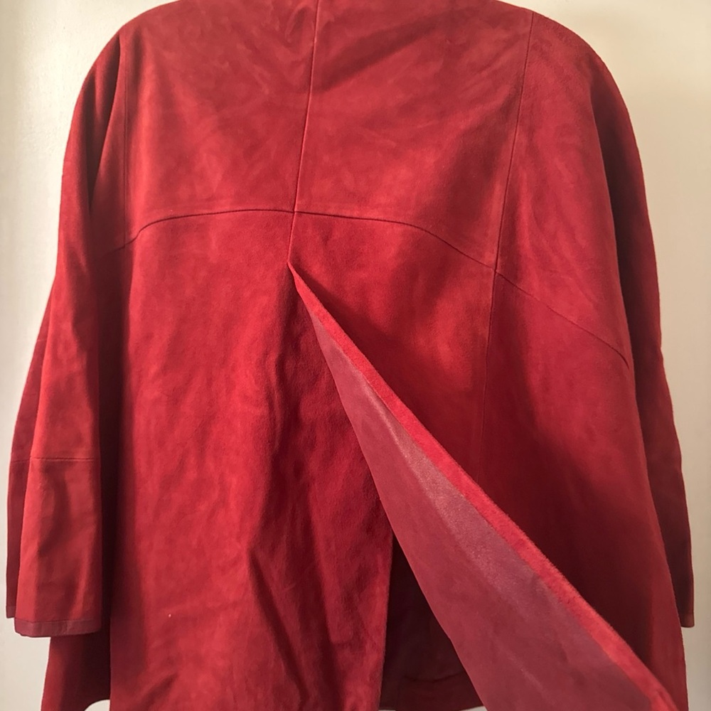 georgio & mario jacket suede 3/4 sleeve burgundy sz fr36 usa m - Picture 9 of 9